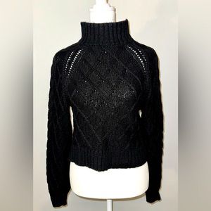 American Eagle Mock Neck Cable Knit Sweater XS
